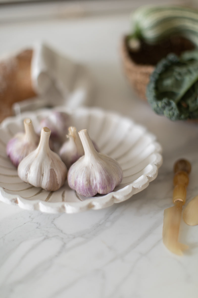 Sasha Scalloped Wooden Dish