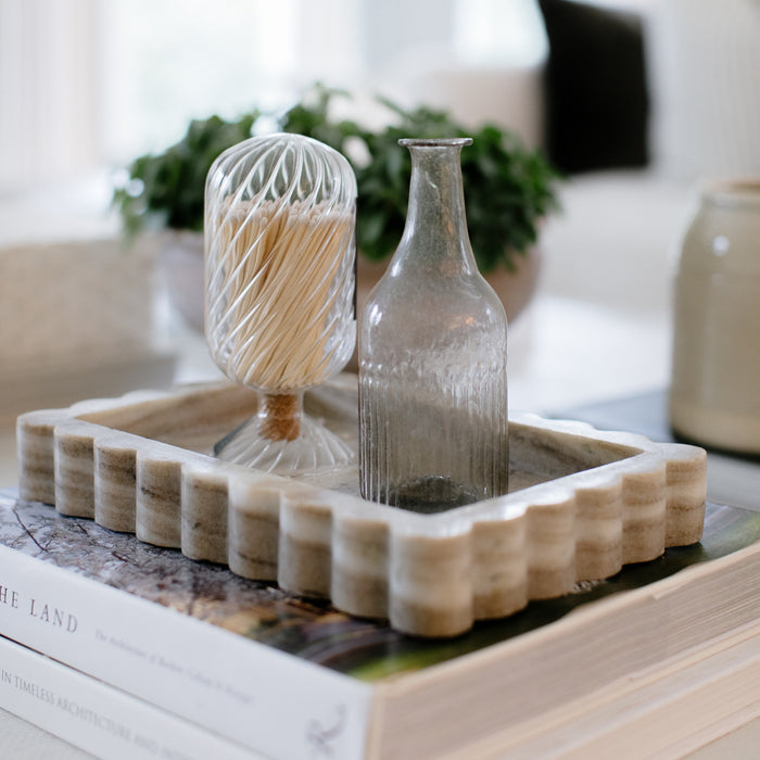 Greyson Scalloped Marble Tray