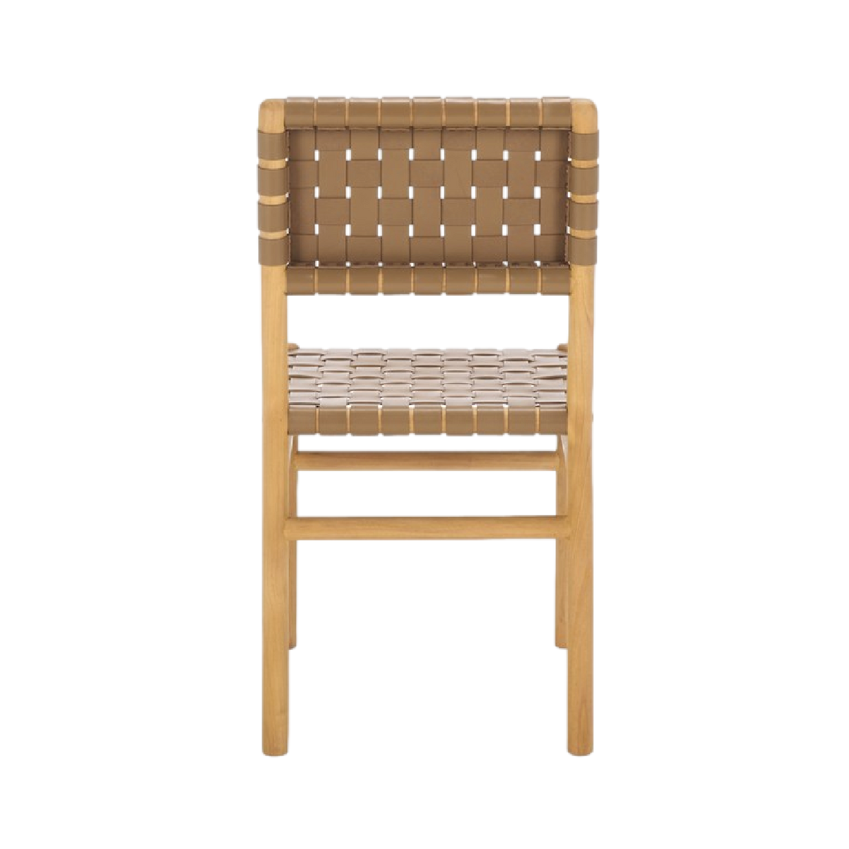 Archie Woven Leather Chair in Dark Tan - Set of 2