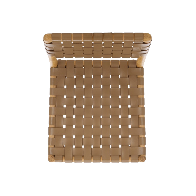 Archie Woven Leather Chair in Dark Tan - Set of 2