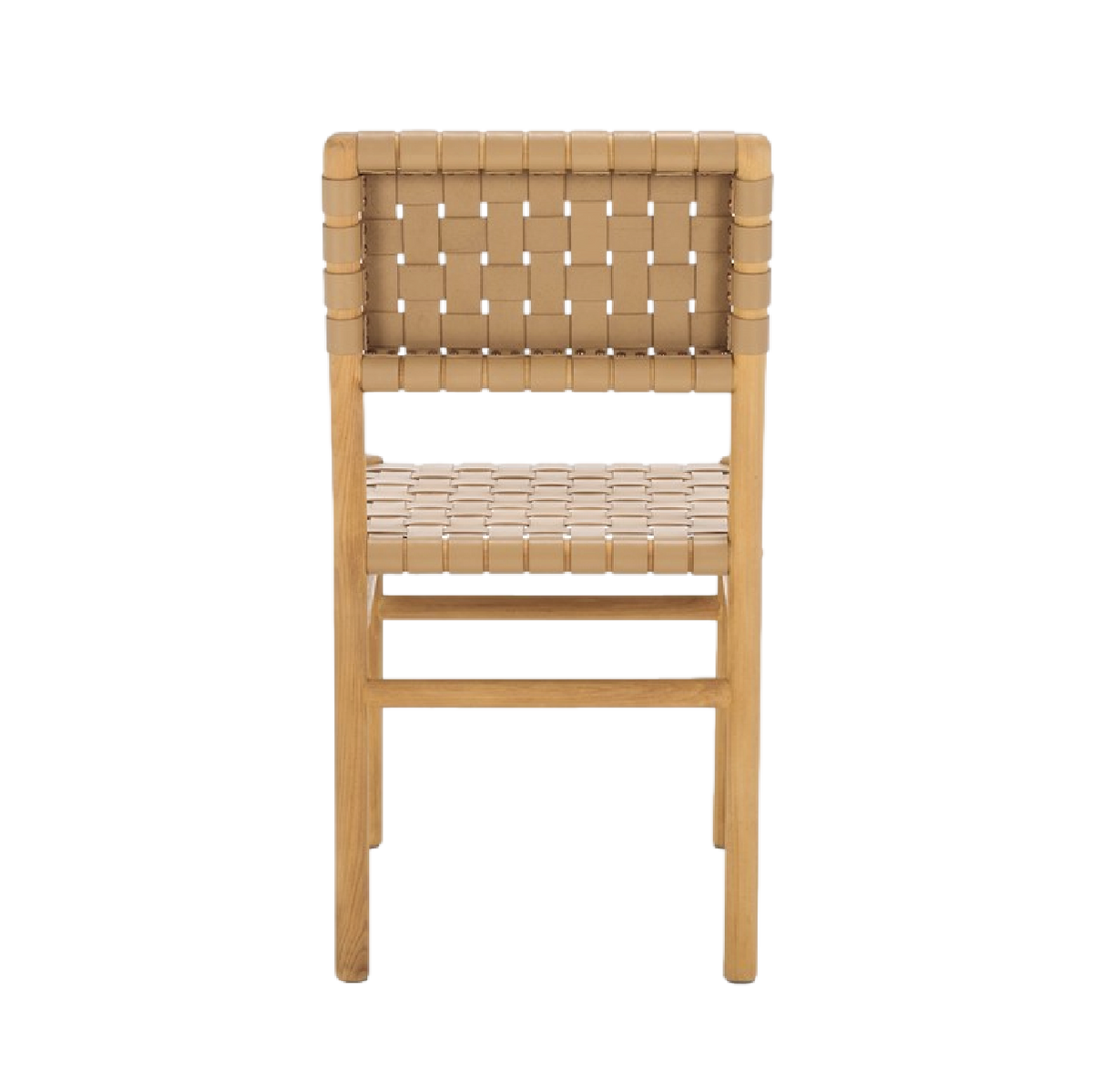 Archie Woven Leather Chair in Light Tan - Set of 2