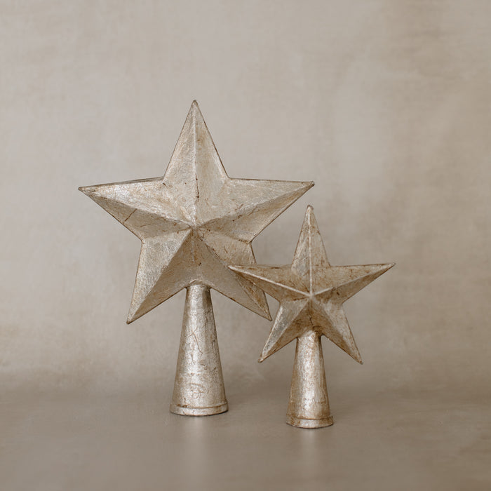 Antique Silver Star Tree Toppers