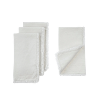 Snowfall White Linen Napkin