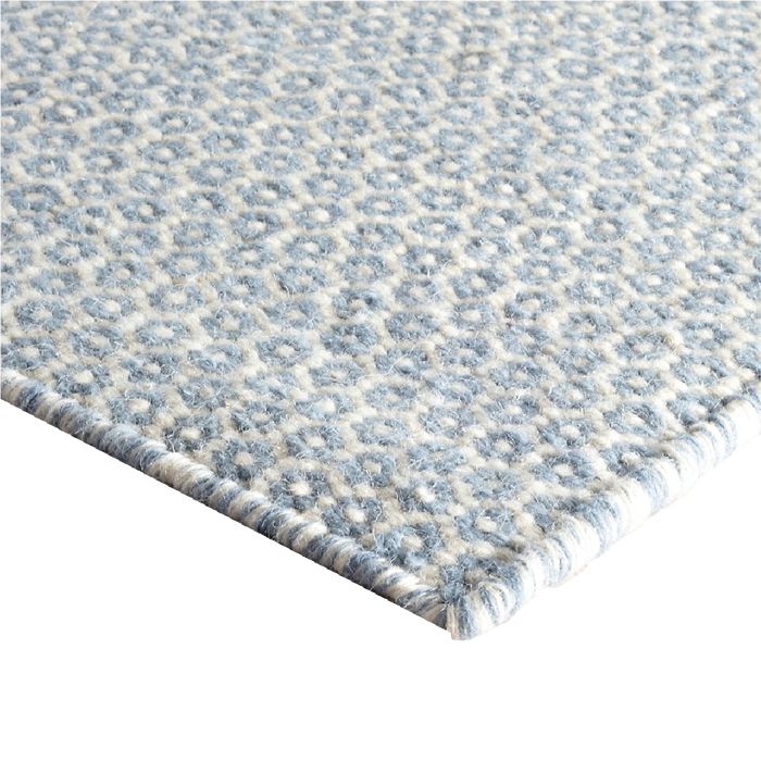 Honeycomb Handwoven Wool Rug - French Blue