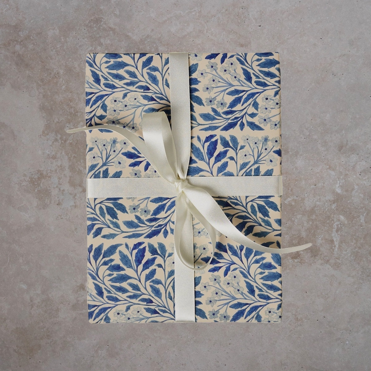 Gift Wrap Sheet - Rich Blue Flora