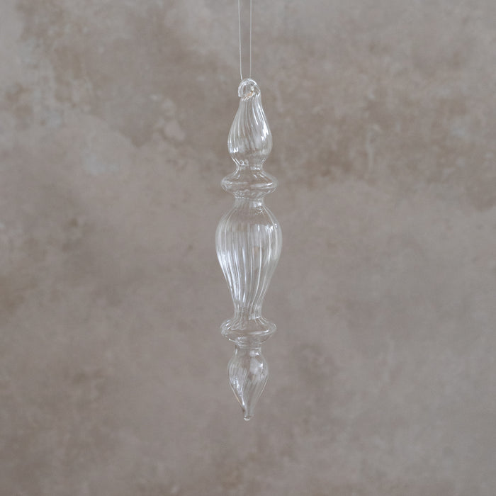 Ribbed Glass Icicle Ornament