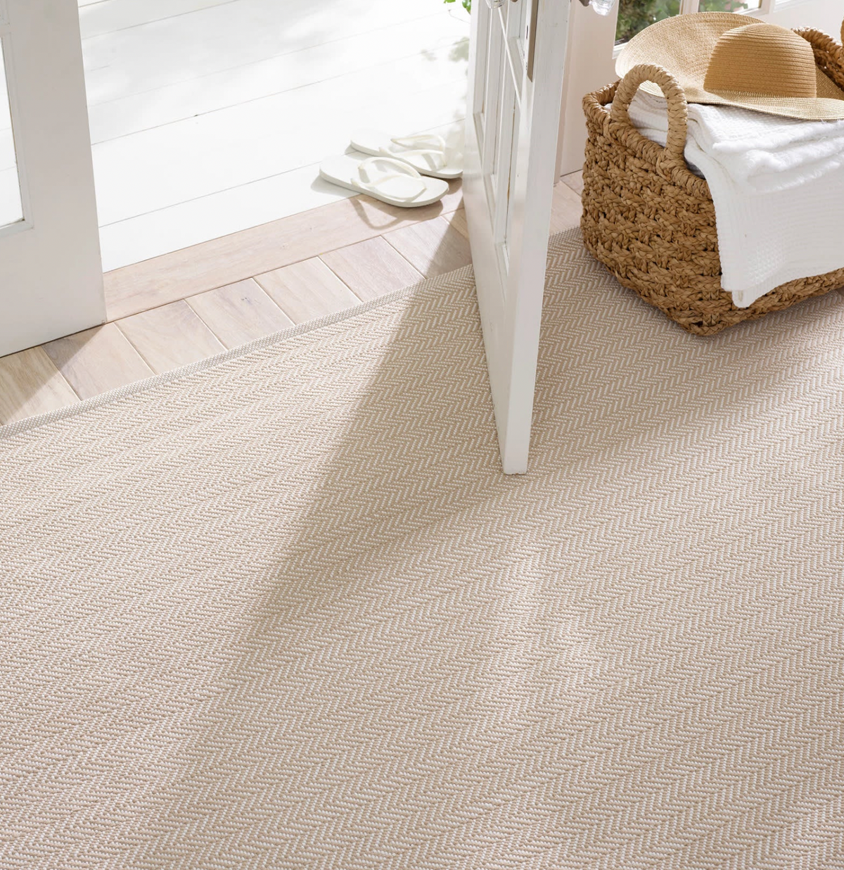 Herringbone Indoor & Outdoor Rug - Linen