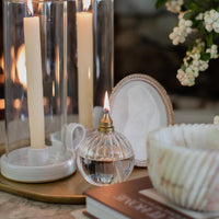 Yuletide Brass & Glass Oil Lamp