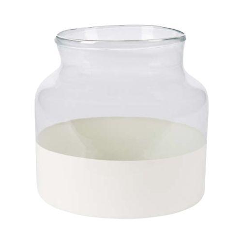 Calley Dipped Vase, Short in White