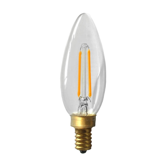 Candelabra Bulb 2 Watt Clear LED Dimmable E12 2700K