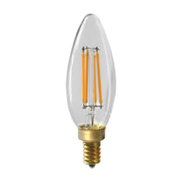Candelabra Bulb 4 Watt Clear LED Dimmable E12 2700K