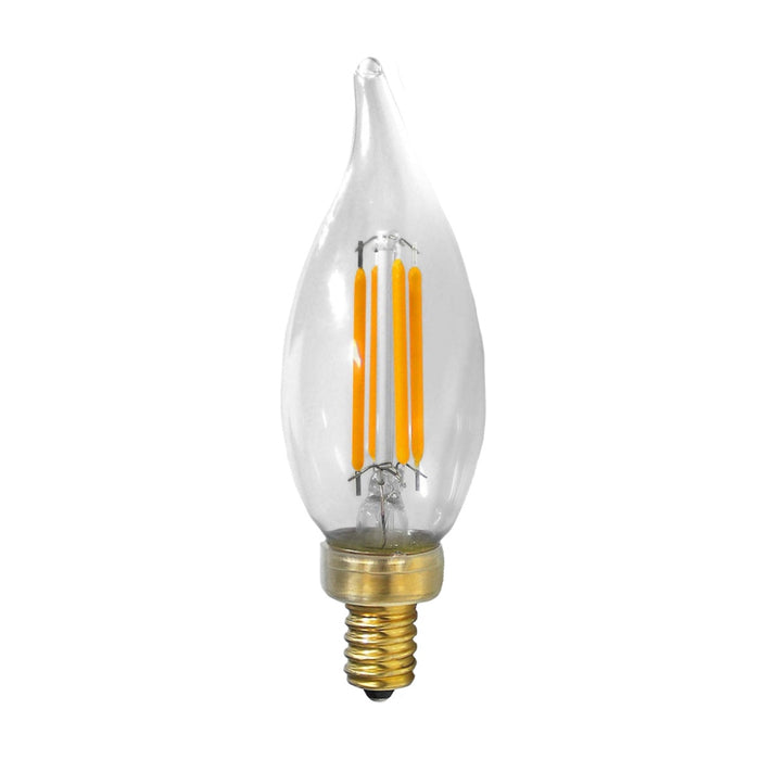 Candelabra Flame Tip Bulb 4 Watt LED Dimmable E12 2700K