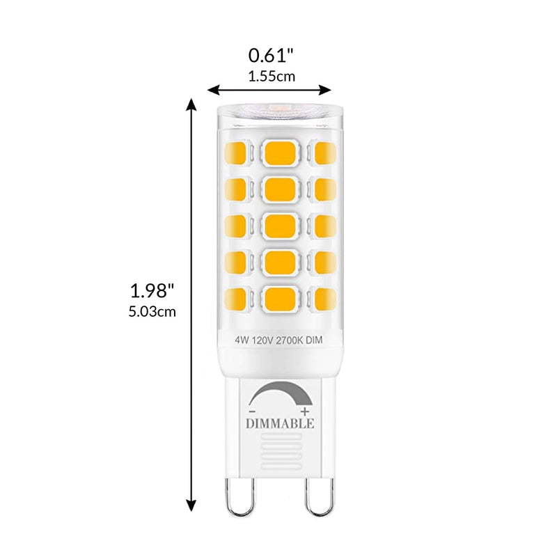 Chandelier Clear Bulb 4 Watt LED Dimmable G9 2700K